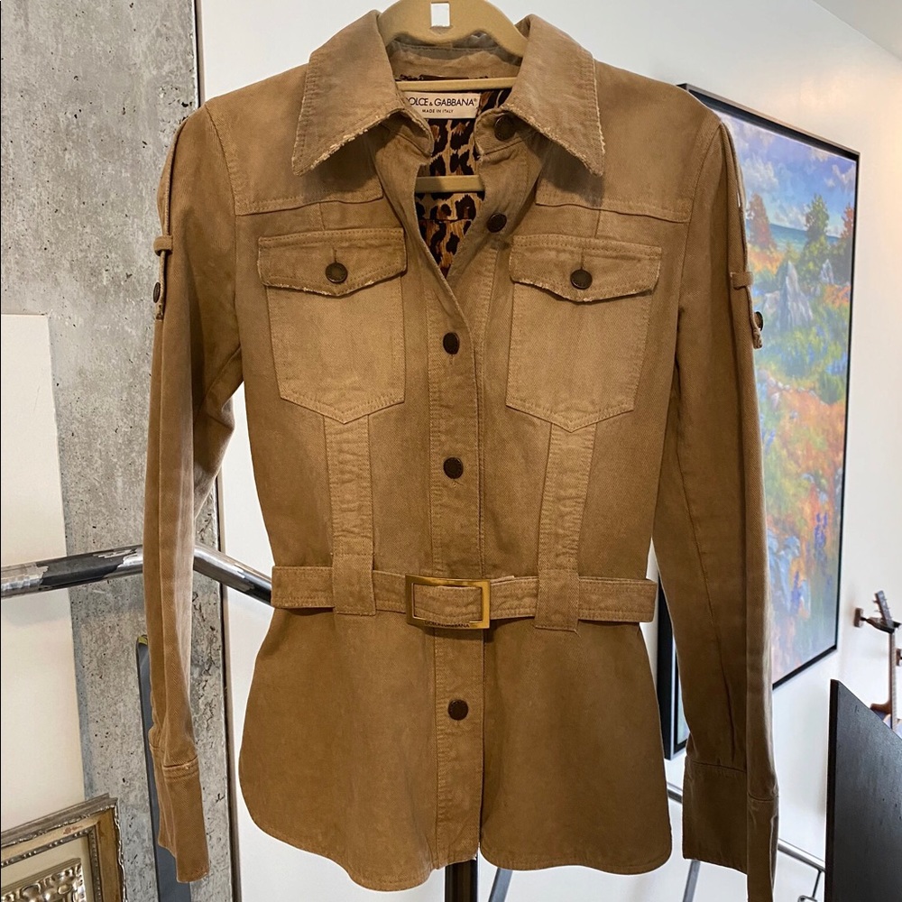 Dolce & Gabbana women’s belted canvas jacket